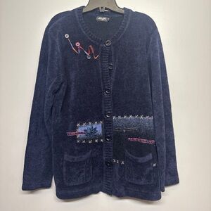 Moffi Navy Knit Sweater